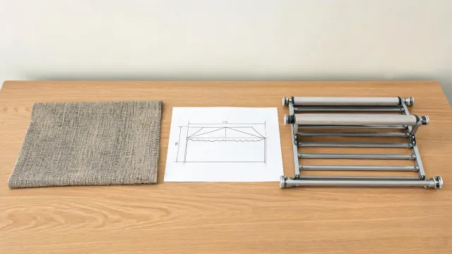 Awning specification and sample review desk